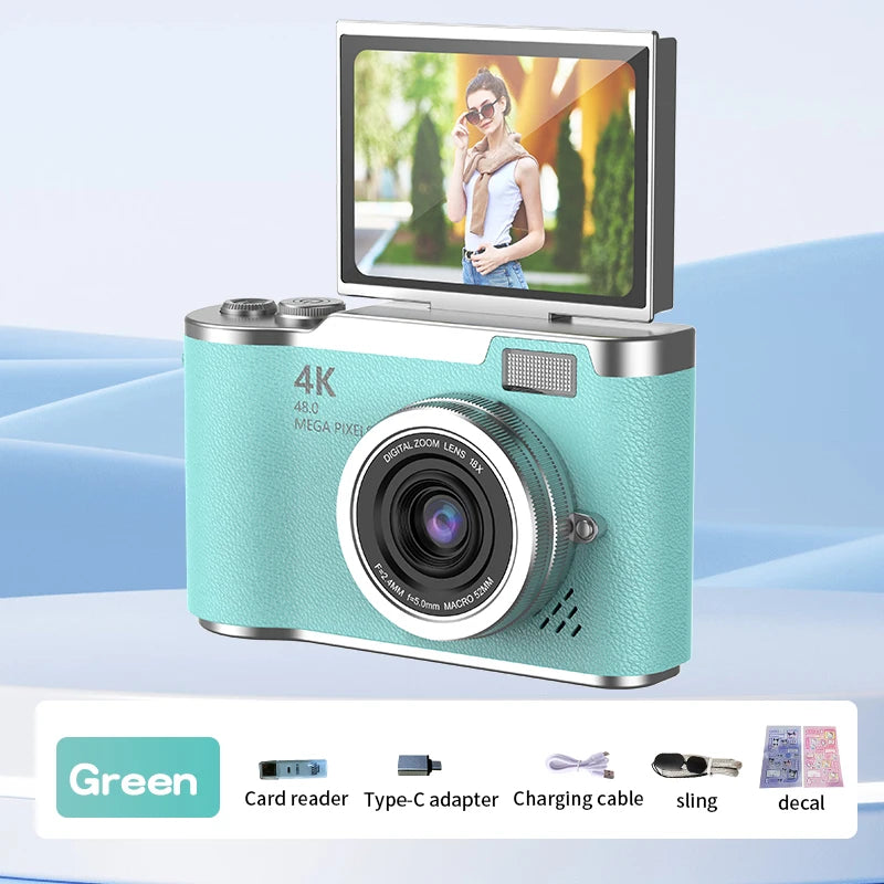 Compact Digital Camera - 8X Zoom & 180° Flip Screen