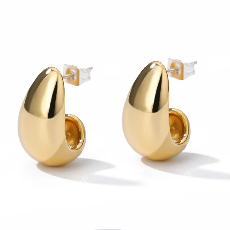 Elegant Star Hoop Earrings - Stainless Steel Y2K Jewelry