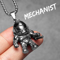 Premium Mech Astronaut Necklace - Stainless Steel Punk Pendant