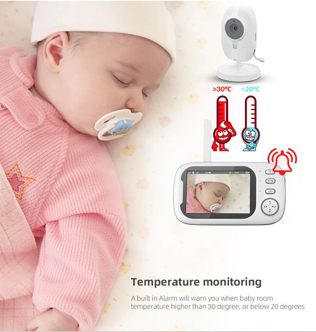 Premium Video Baby Monitor with 3.5 Inch Wireless Screen & Audio