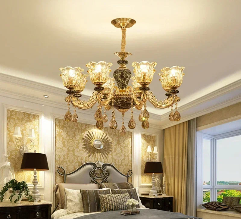 Elegant French Retro Chandelier - Grand Crystal Lighting