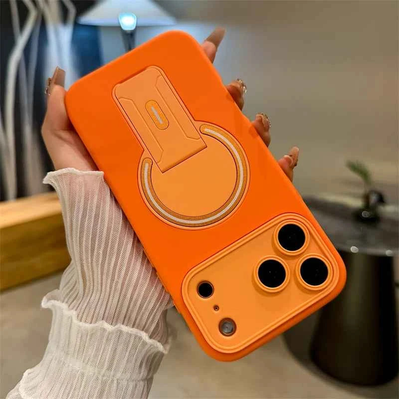 Luxury Magnetic Phone Case with Fold Stand & Camera Window