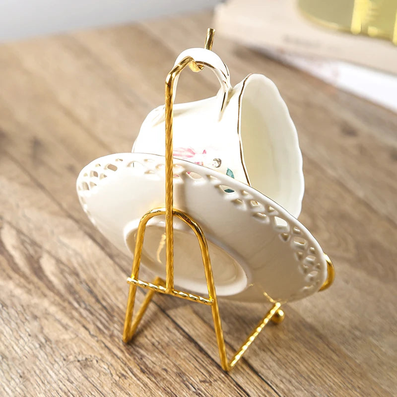 Elegant Metal Tea Cup Rack - Coffee & Tea Storage