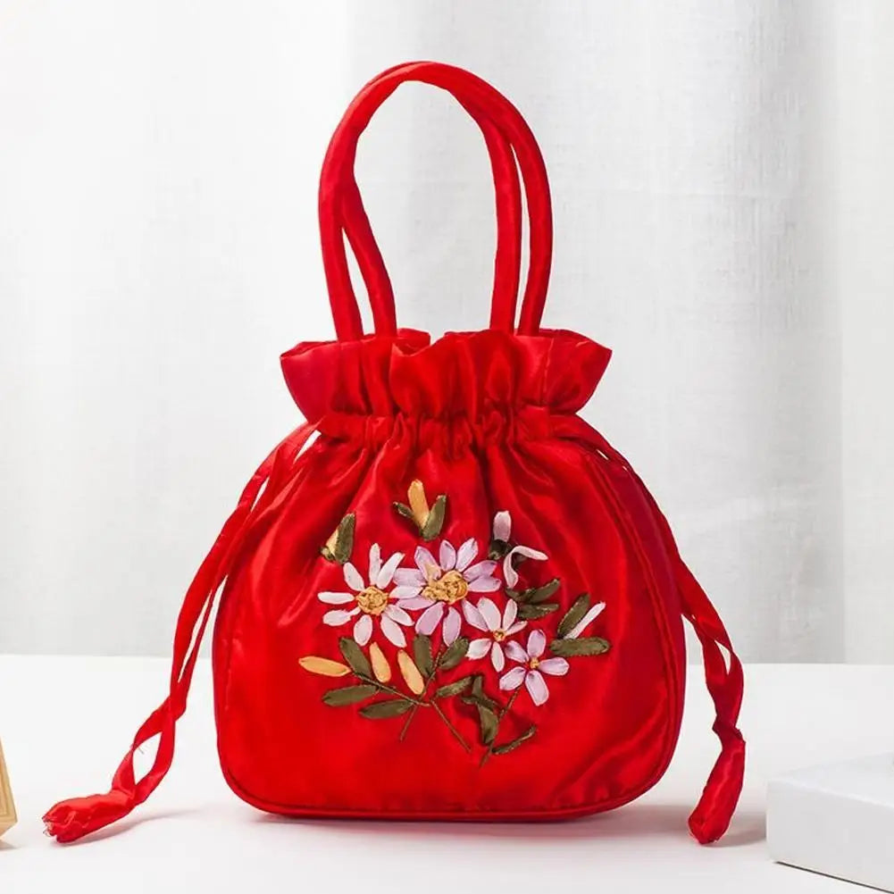 Elegant Embroidery Drawstring Bag - Vintage Hanfu Accessory
