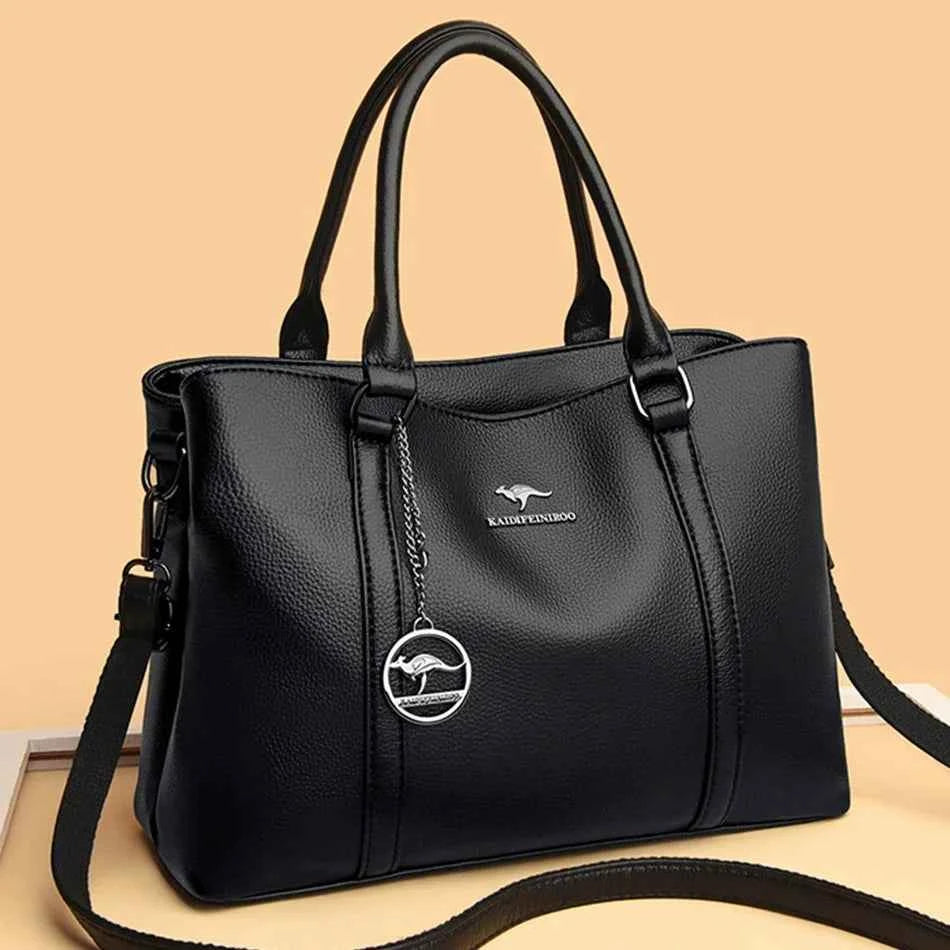 Luxury Leather Shoulder Bag - Elegant Crossbody Tote