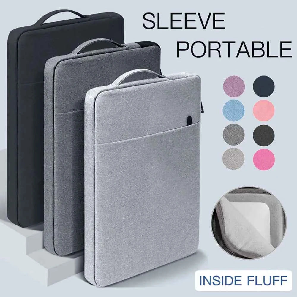 Waterproof laptop sleeve for HP - black nylon case with zipper and handle