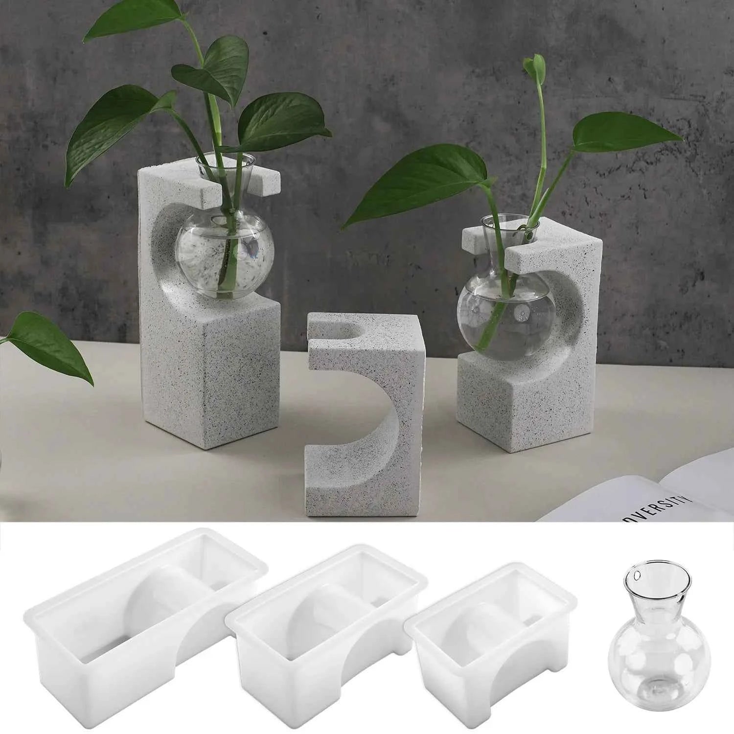 Silicone Vase Mold for DIY Epoxy Resin, Plaster, and Cement Hydroponic Planters - Tulique