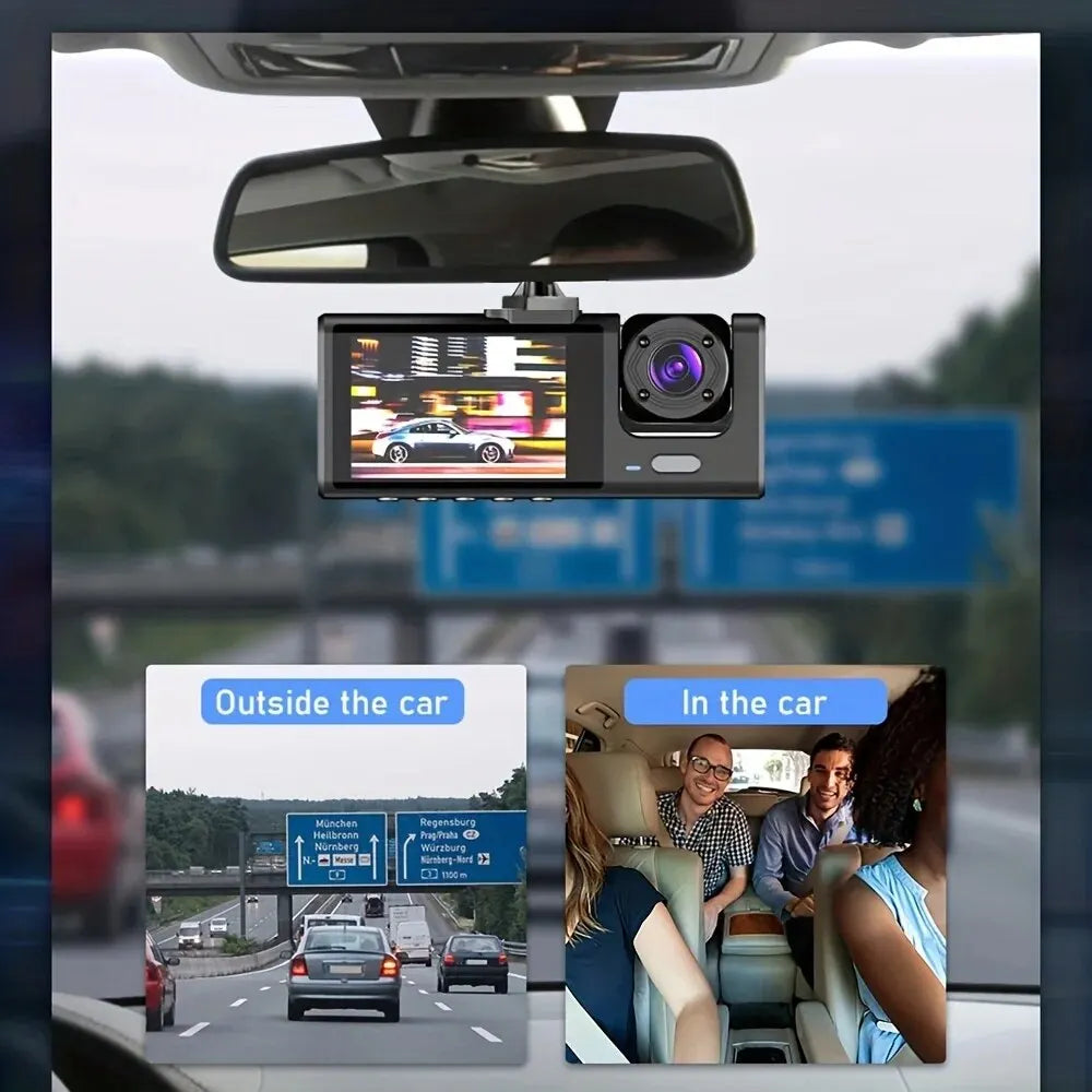 Premium Dual Camera Dash Cam - 1080P HD & IR Night Vision Car DVR