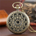 Vintage Quartz Pocket Watch - Intricate Spider Web Design
