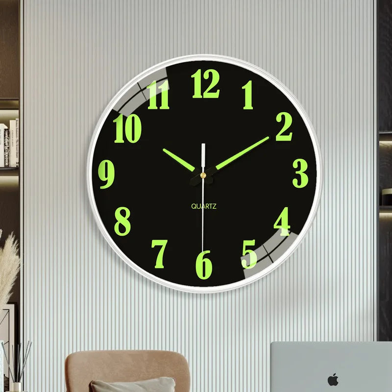 Elegant Silent Luminous Wall Clock - 8 Inch Quartz