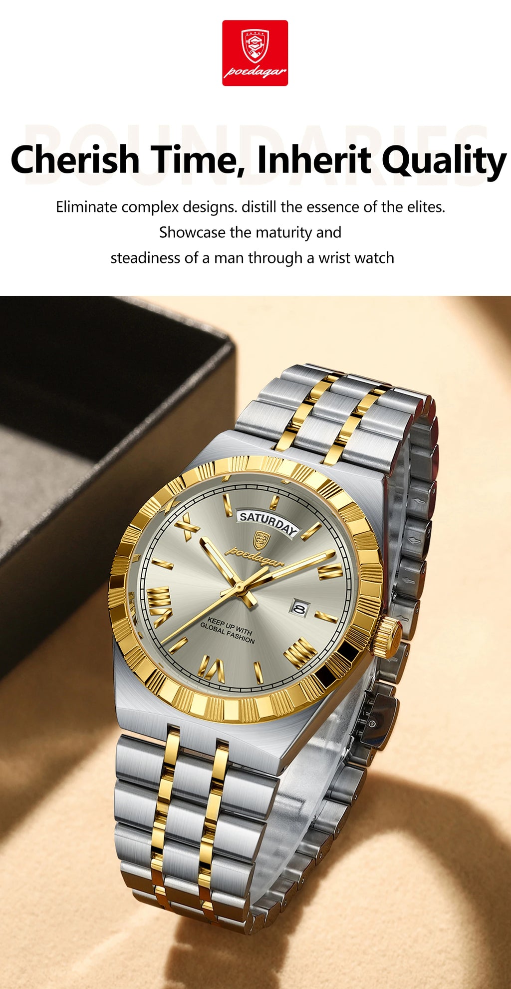 Luxury Men's Quartz Watch - Water Resistant & Luminous