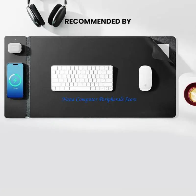 Premium Wireless Charging Mouse Pad - 15W Waterproof Desk Mat