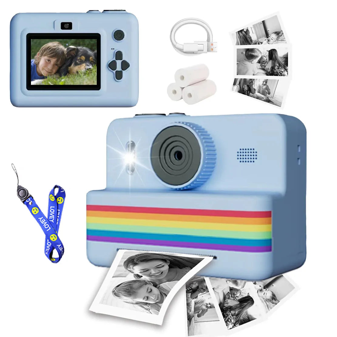Instant Print Kids Camera - 2.8 Inch HD Portable Thermal Toy
