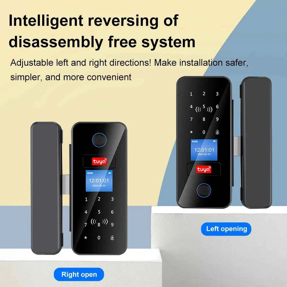 Smart Glass Door Lock - Biometric Fingerprint & Keyless Entry