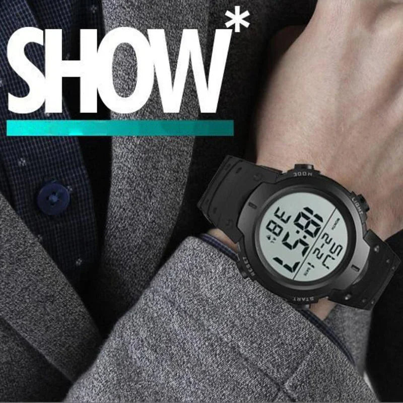 Premium Men's Digital Sports Watch - Multi-Functional Fitness Timer