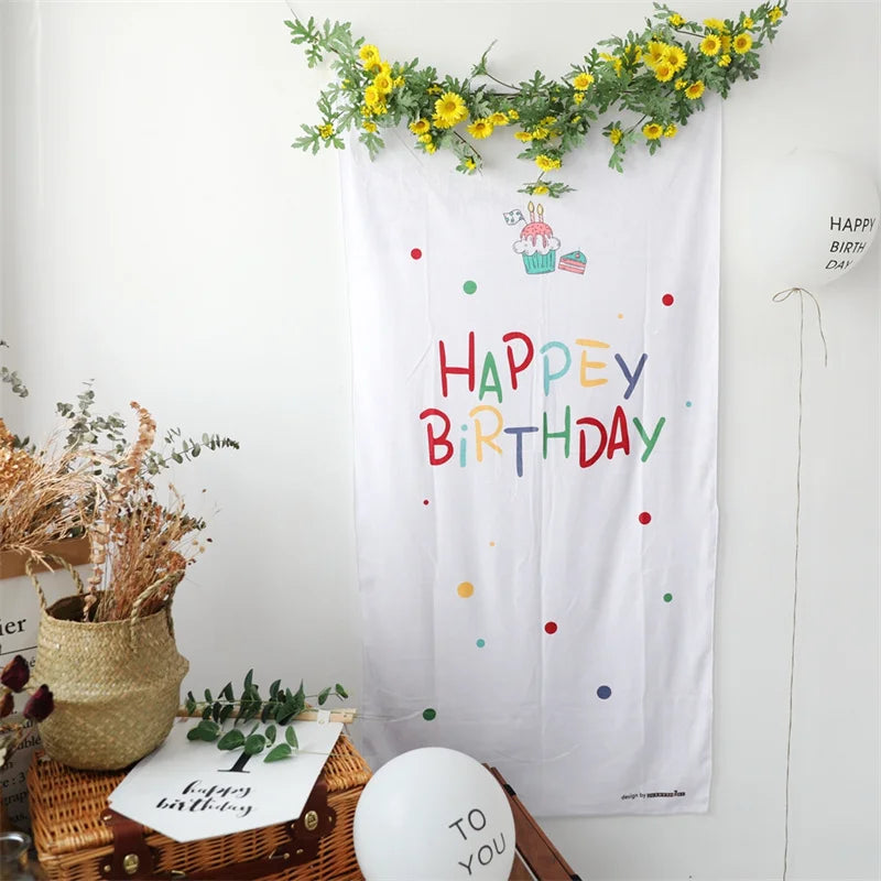 Premium Birthday Backdrop Tapestry - Festive Home Decor