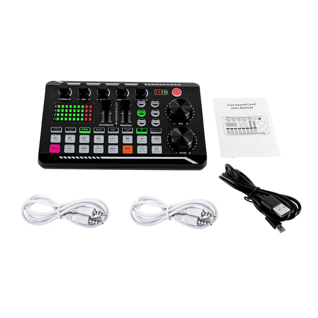 Professional Sound Effects Board - Bluetooth Audio Mixer & LED Lights