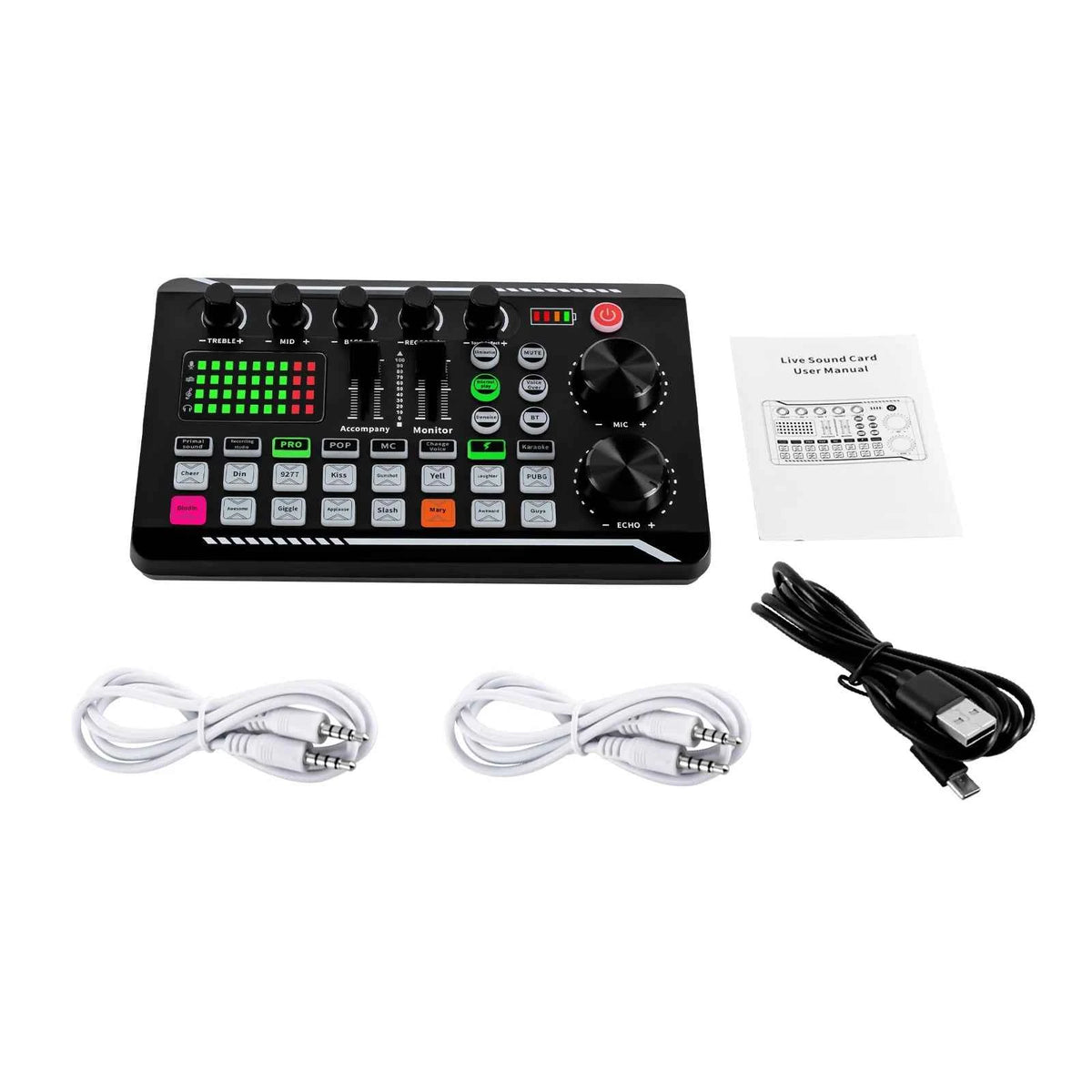 Professional Sound Effects Board - Bluetooth Audio Mixer & LED Lights