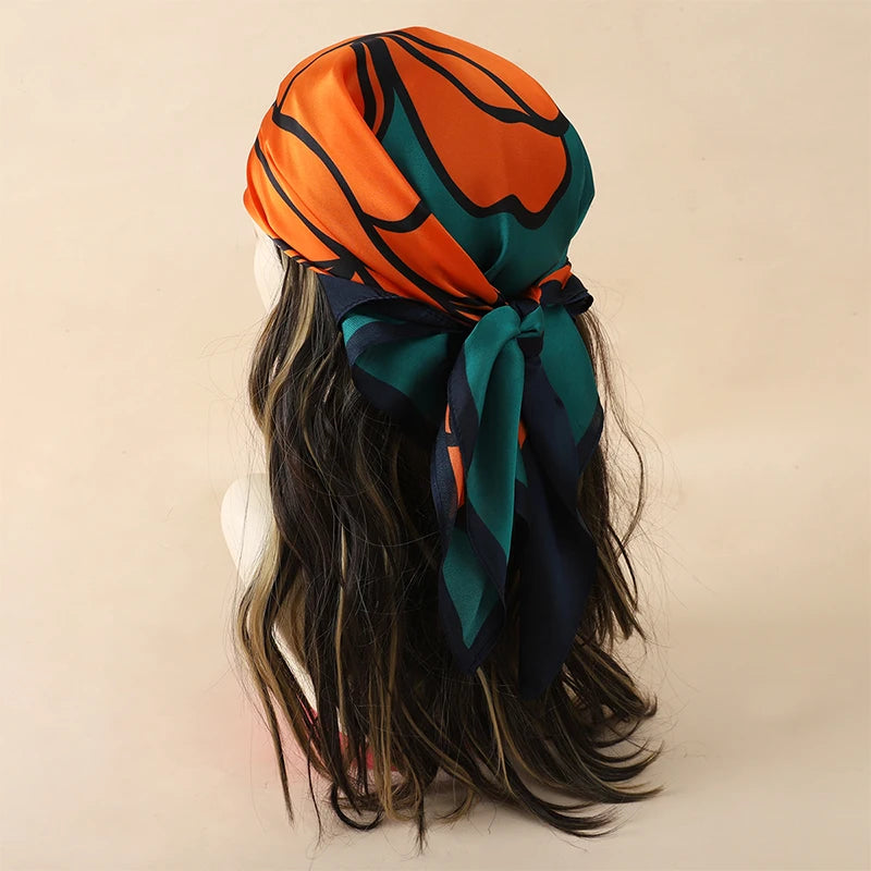 Luxury Square Silk Scarf - Satin Hair Bandana & Neckerchief