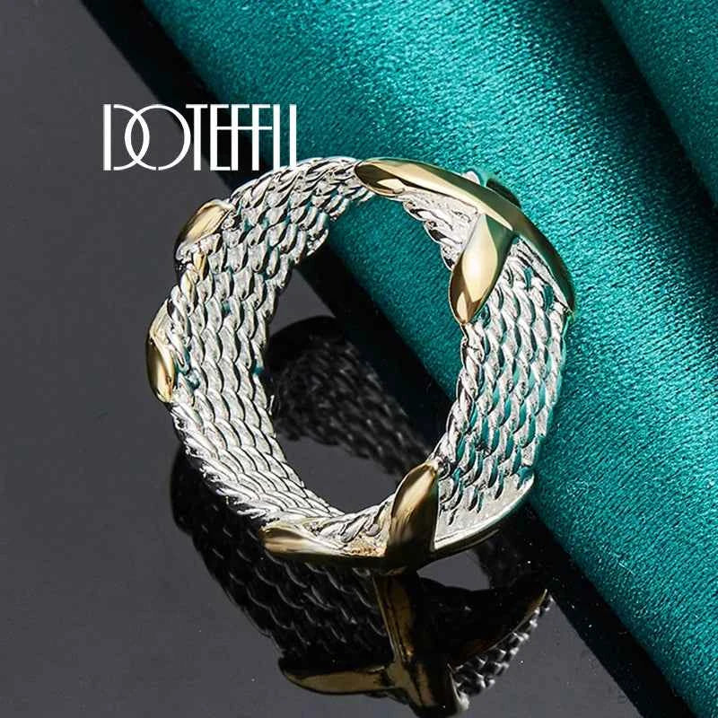 Silver Gold Color Letter X Ring For Woman Man Fashion Wedding Engagement Party Gift Charm Jewelry
