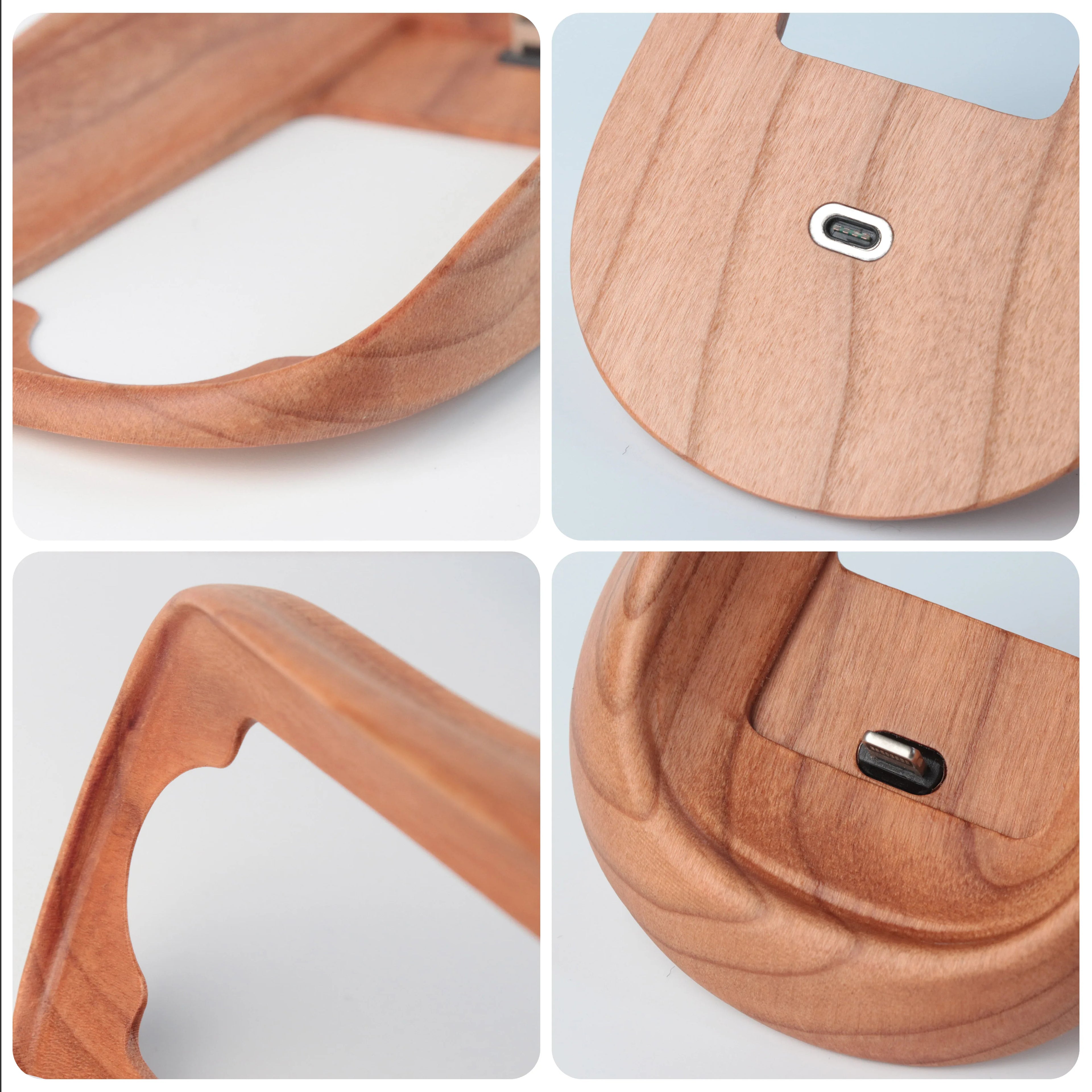 Premium Walnut Magic Mouse Base - Wood Charging Dock with Lightning Port