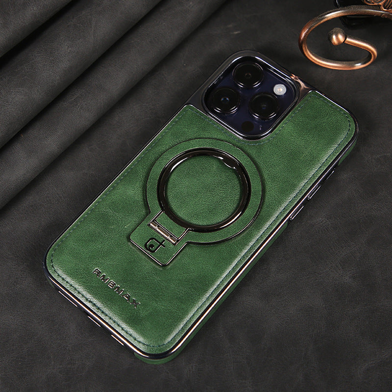 Premium Leather iPhone Case - Magnetic & Kickstand
