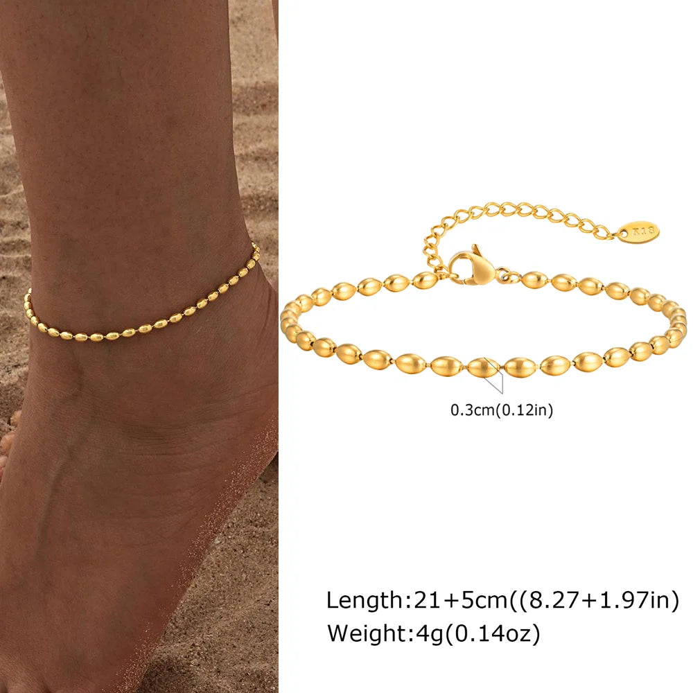 Exquisite Gold Plated Heart Anklet - Stainless Steel Foot Jewelry