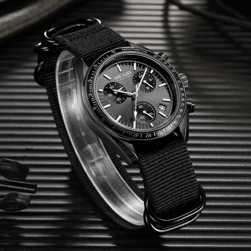 Luxury Men's Sports Quartz Wristwatch - Waterproof Chronograph