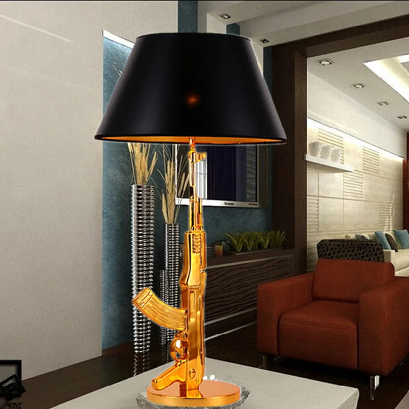 Luxury AK47 Gun Design Lamp - Creative Metal Desk Decor