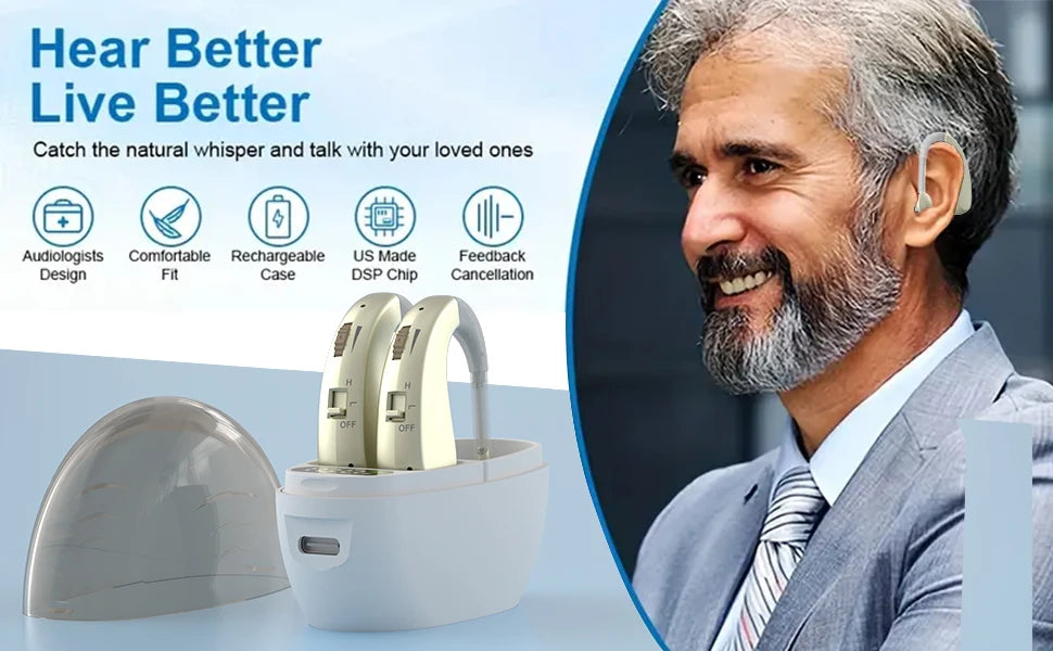 Premium Sound Amplifier Earbuds - Noise Reduction & Adjustable Volume