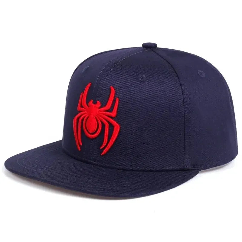 spider embroidery baseball cap - stylish navy outdoor casual hat with adjustable strap