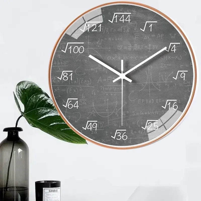 Elegant Modern Math Wall Clock - Non-Ticking Art Decor