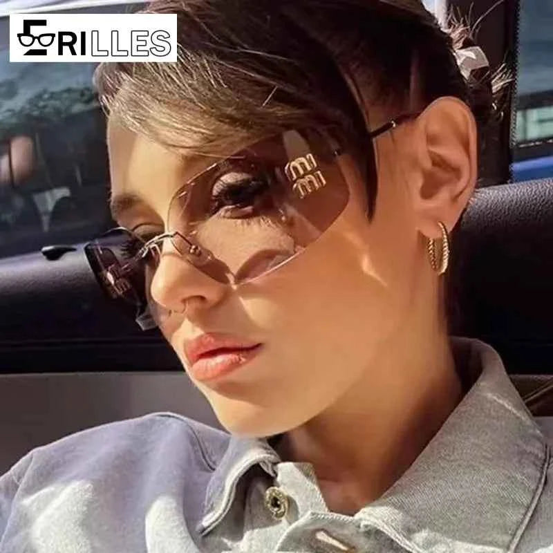 Premium Frameless Square Sunglasses - UV400 Protection