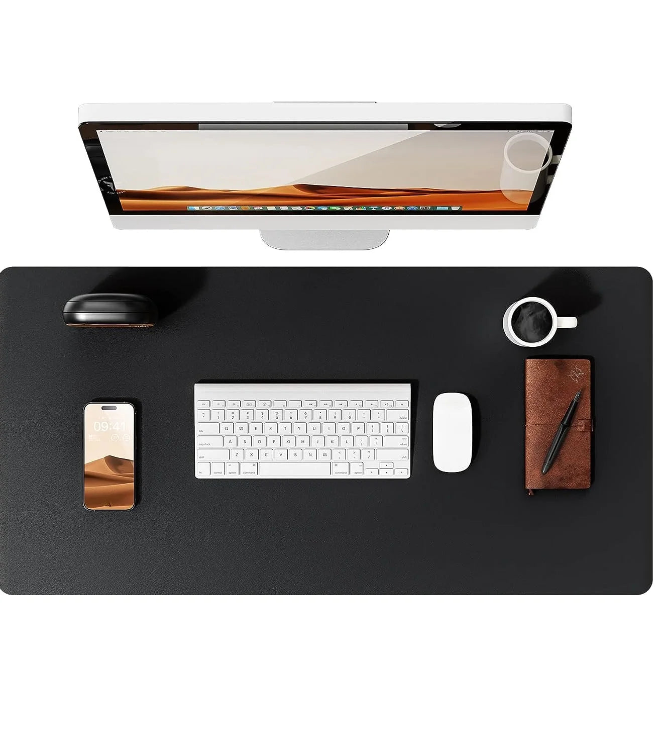 Premium Leather Desk Mat - Large Office Computer Protector