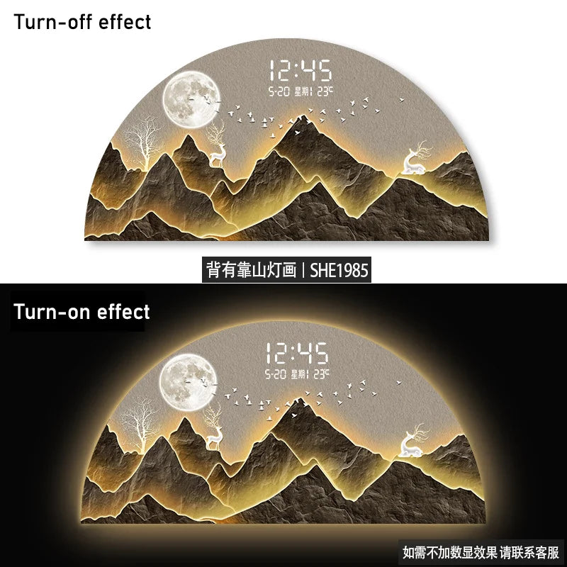 Luxury Landscape Wall Art - Auspicious Mountain LED Lighting Painting