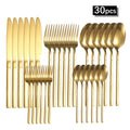 Elegant Luxury Gold Flatware Set - Stainless Steel Tableware