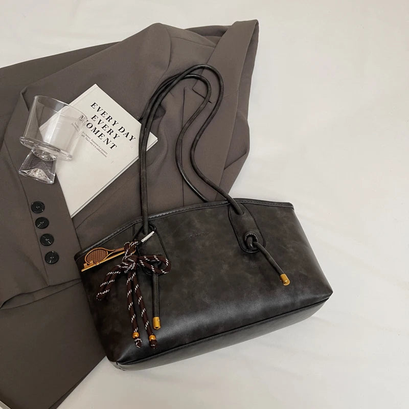 Women’s PU Leather Shoulder Bag - Y2K Retro Crossbody Bag Tote Handbag - Tulique