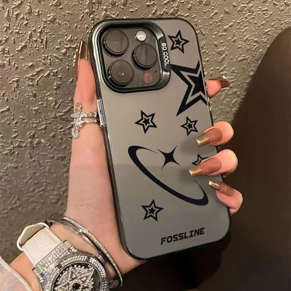 Premium Luxury iPhone Star Case - Hard Matte IMD Cover
