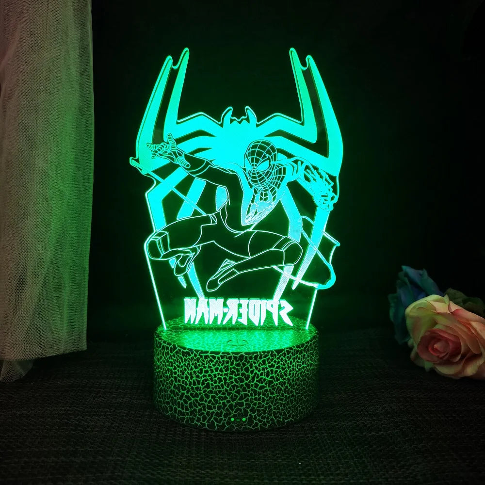 Premium Spider Man 3D Night Light - 16 Colors & Remote Control