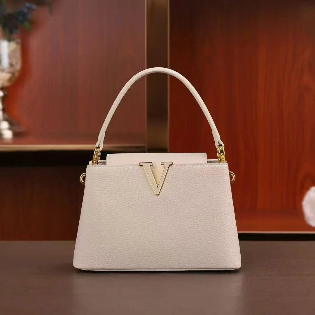 Elegant V-Shaped Bucket Bag - Trendy Women's Small Messenger