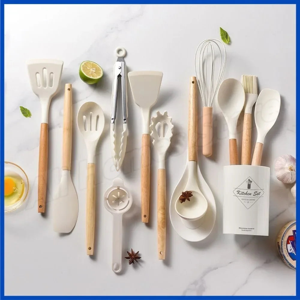 Premium Silicone Utensil Set - 12-Piece Cooking Kit