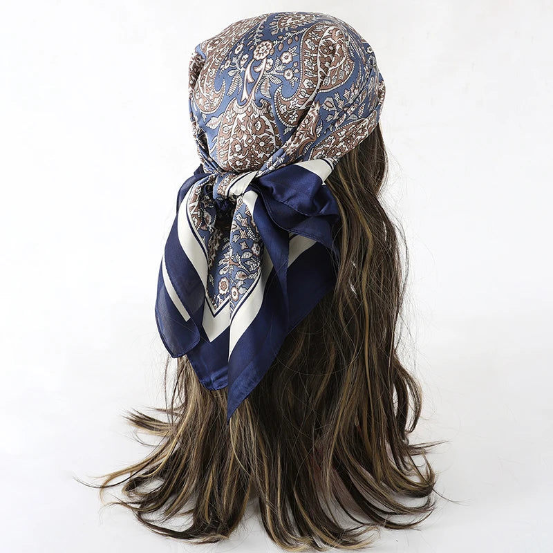 Luxury Square Silk Scarf - Satin Hair Bandana & Neckerchief