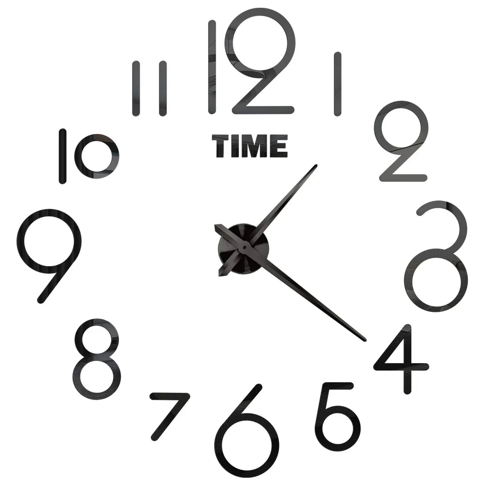 Elegant Modern Large Wall Clock - 3D DIY Quartz Design