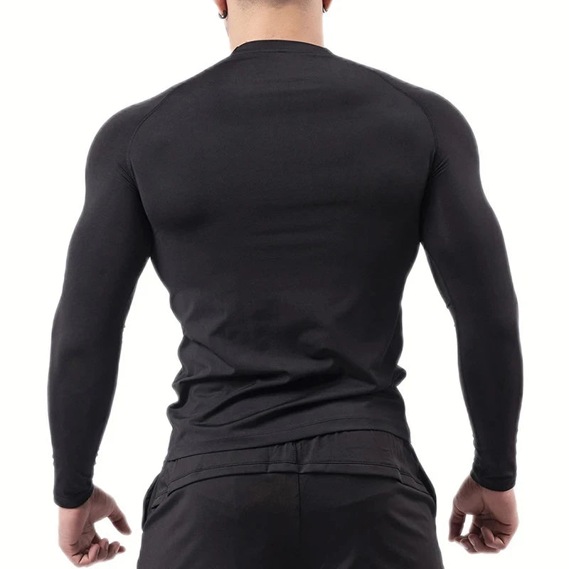 Spider Print Long Sleeve Compression Shirt - Athletic Baselayer