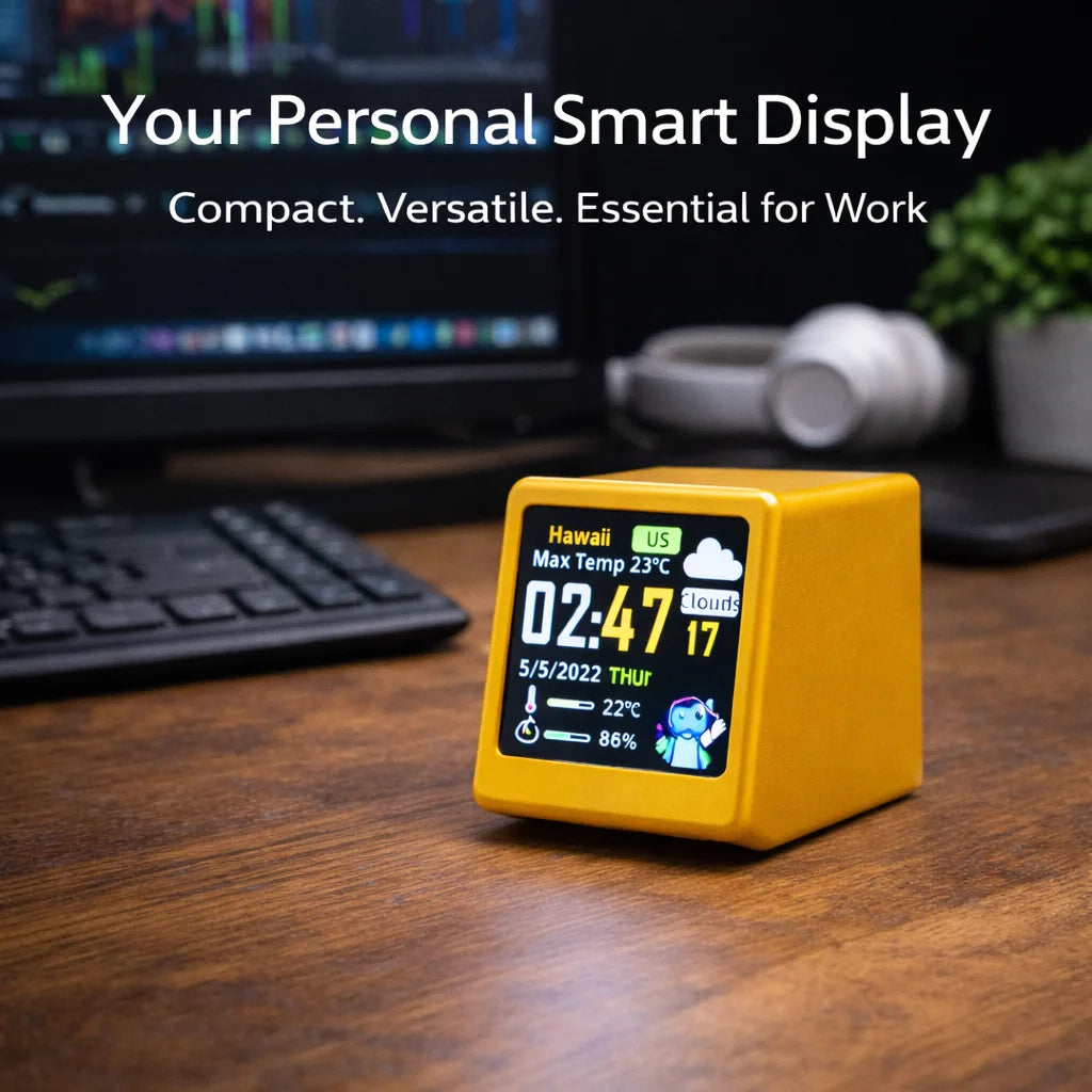 Premium Smart WiFi Desk Clock - Real-Time Data Display
