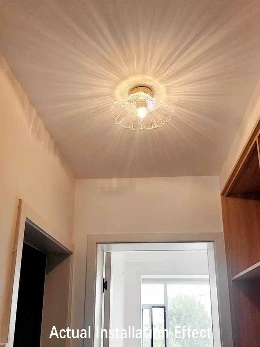 Luxury Flower Glass LED Ceiling Light - Elegant Corridor & Hallway Fixture
