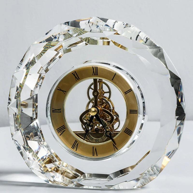 Elegant Luxury Transparent Desk Clock - Silent Quartz Movement