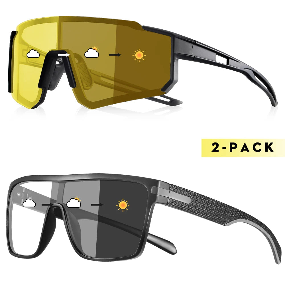 Oversized Photochromic Polarized Sunglasses - UV400 Protection