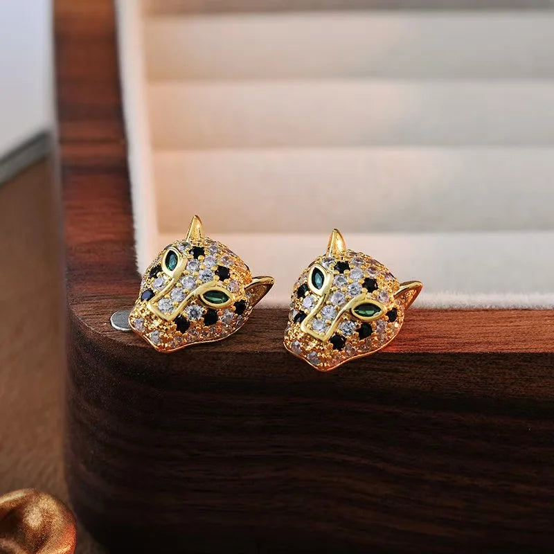 Exquisite Zircon Leopard Earrings - Luxury Gala Jewelry