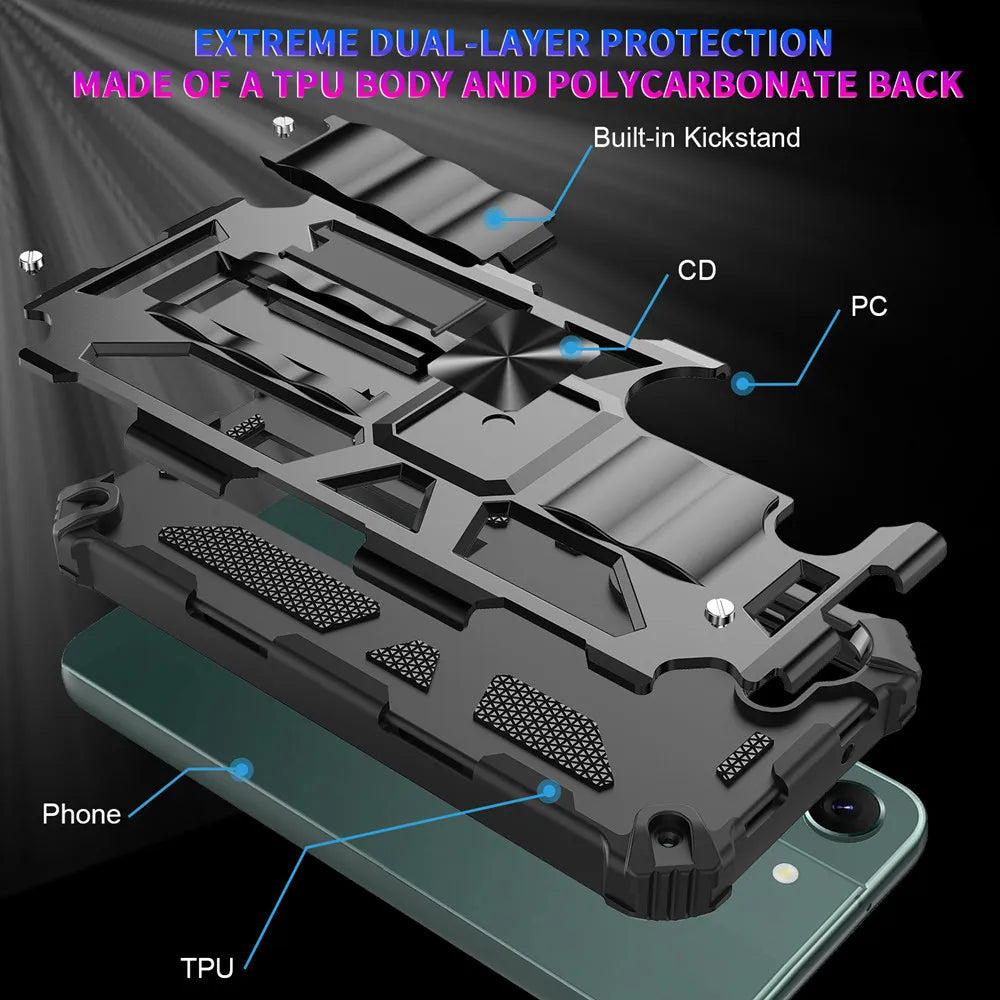 Premium Shockproof Phone Case with Built-in Kickstand